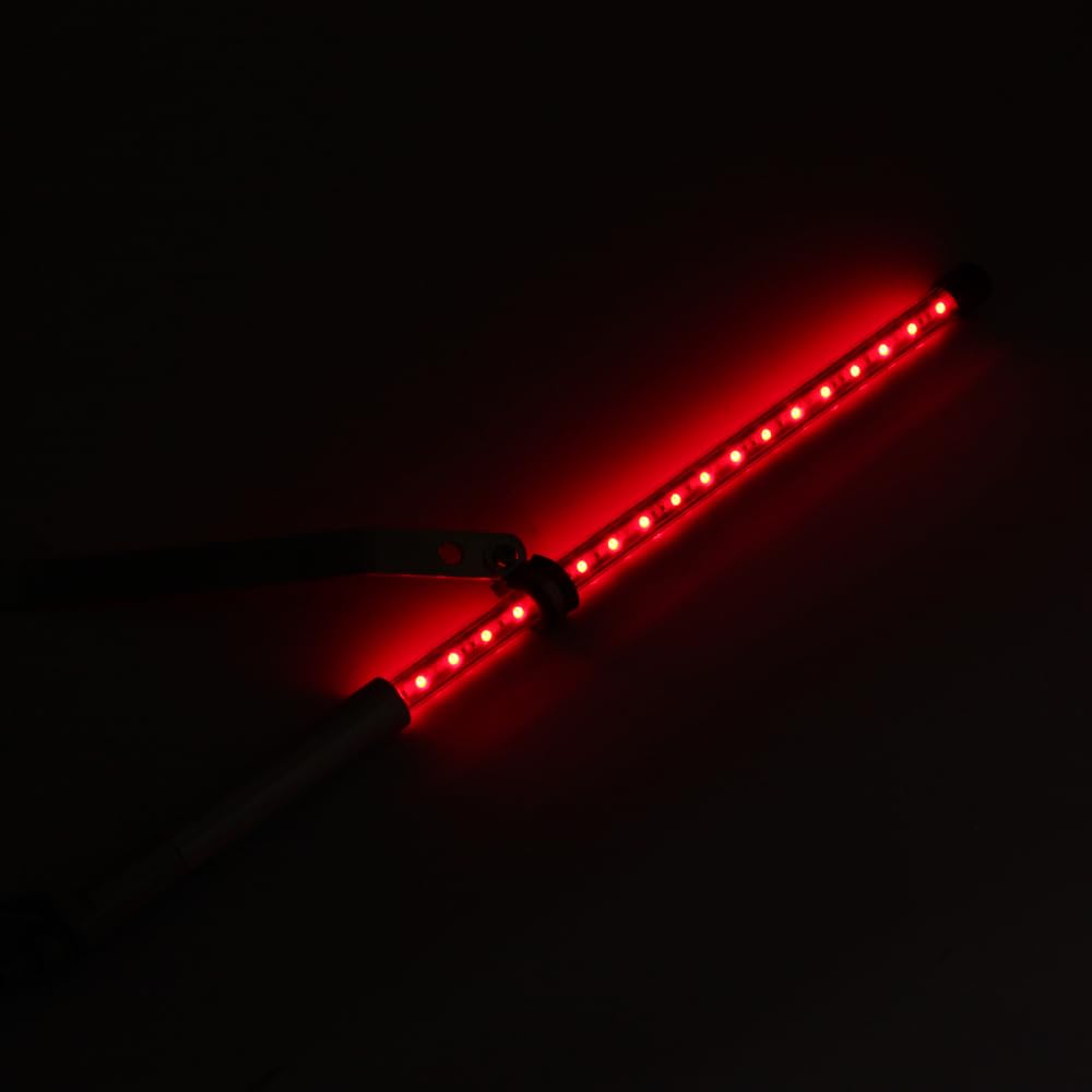 Amazon | オートバイ用 旗棒白 LED レッド 発光 フラッグポール 500mm